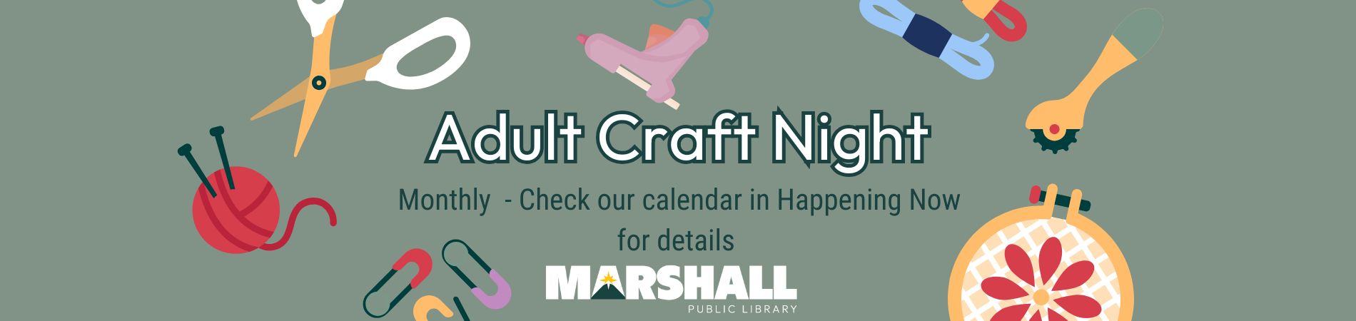 Adult Craft Night banner
